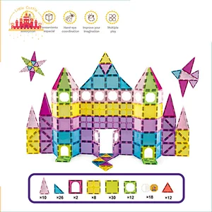 New Arrival 118 Pcs Castle Shape Plastic Multi Magnetic Building Block Toys For Kids SL13E007