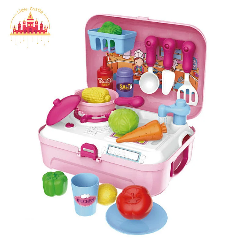 Plastic pretend toy kitchen toy set with light effect for children SL10D002