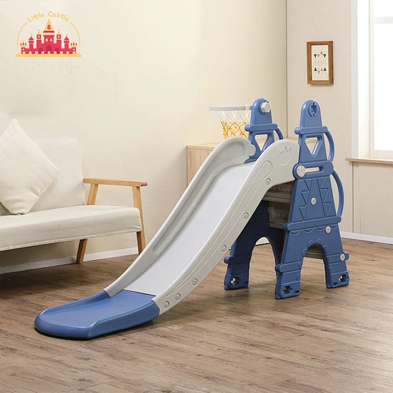 Three In One Funny Plastic Baby Playground with Slide Swing and Basketball Stands SL01F021