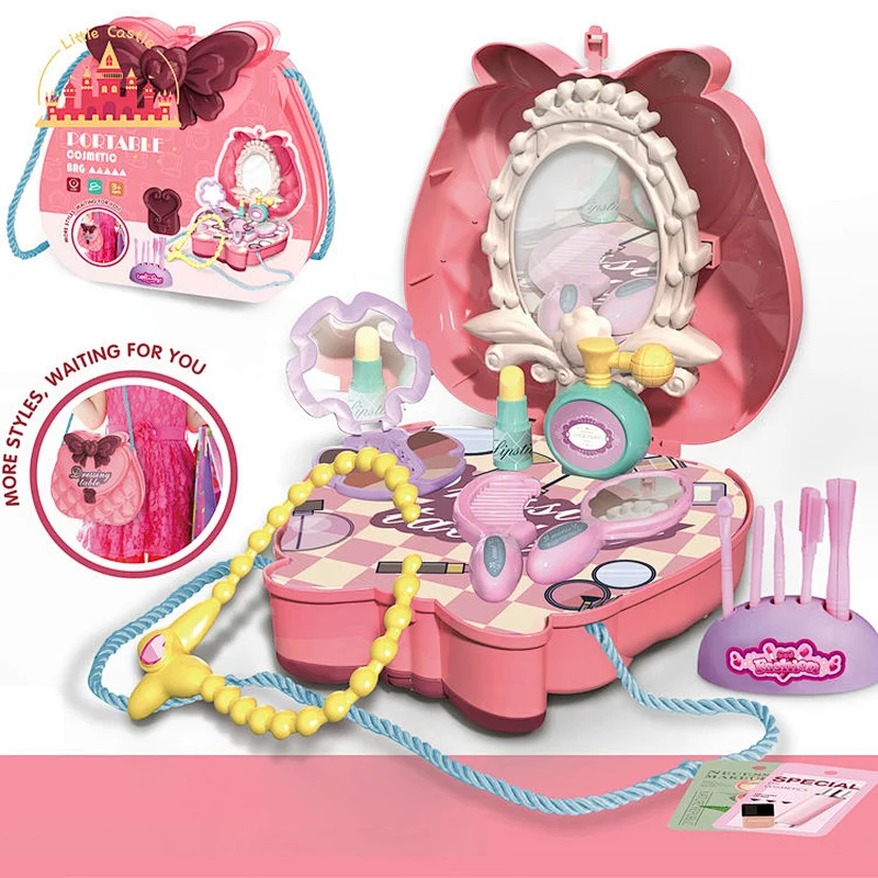 Hot sell jewelry set backpack pretend play dress up set toy for kids SL10G049