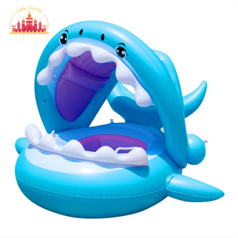 Colorful inflatable castle kids pool with built in sunshade for baby P21A036