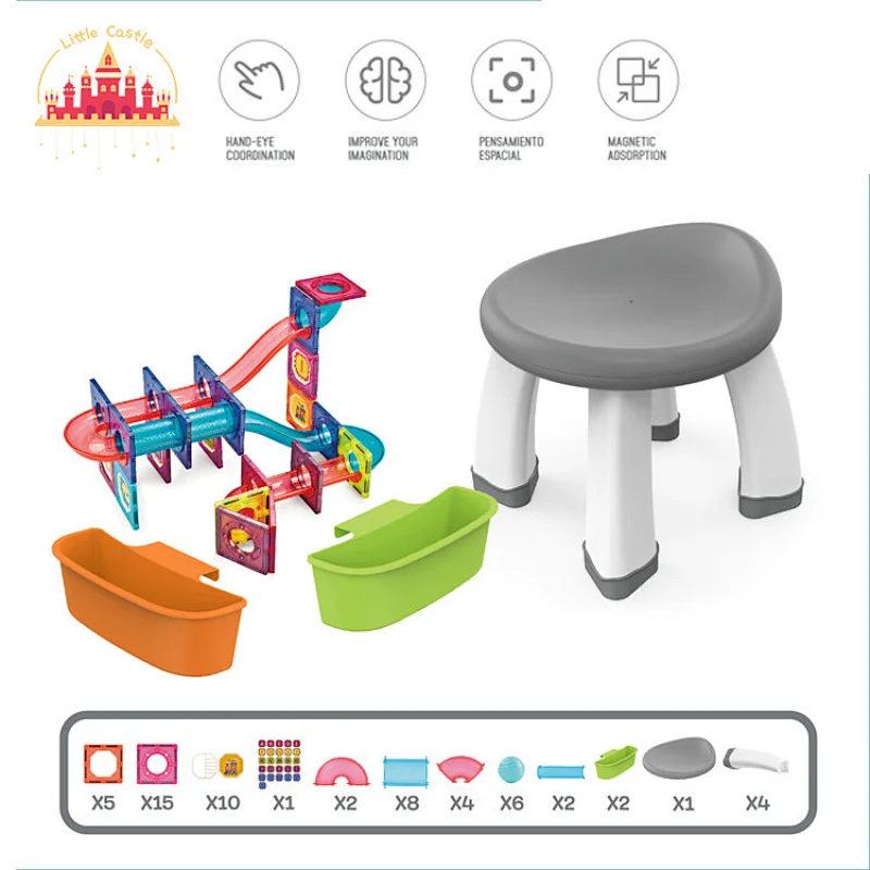 New Design Colorful 38 Pcs Magnetic Building Block Toy With Light Kids Educational Toy SL13E009