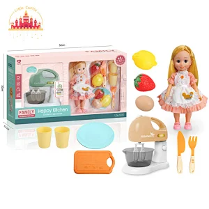 Hot sell pretend play fashion mini cute plastic doll with toaster set toy SL06D008