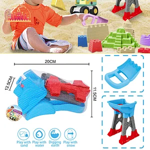 Colorful Childrens Outdoor Beach Sand Toy Plastic Bucket Car And Rake Set SL01D022