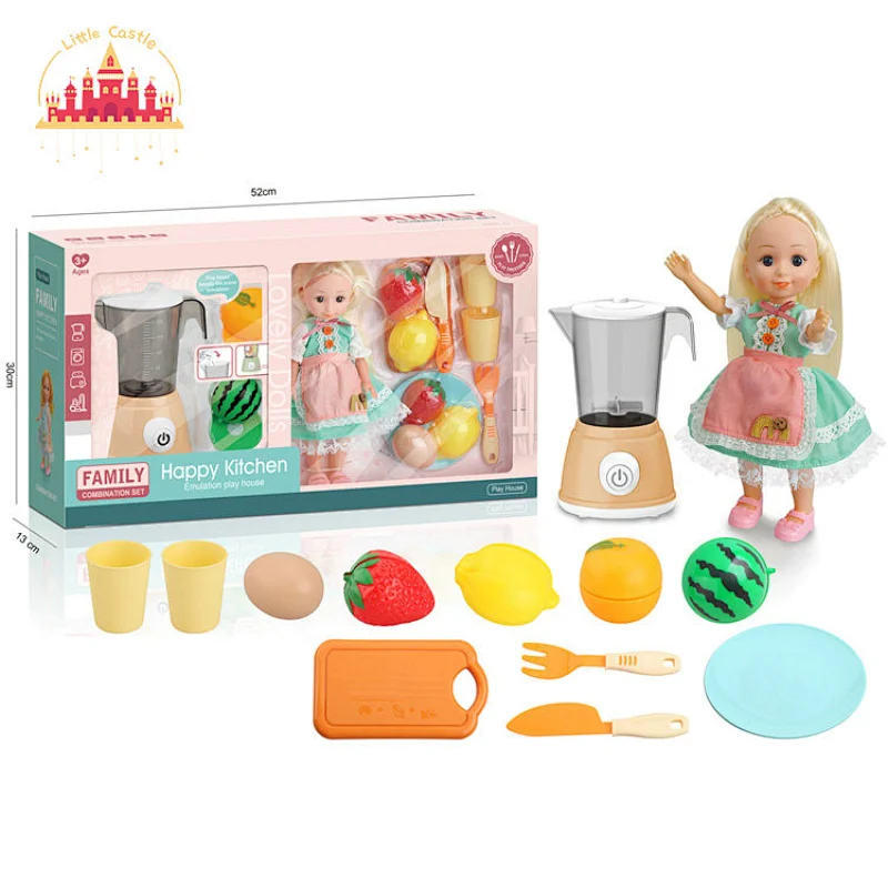 Hot sell pretend play fashion mini cute plastic doll with toaster set toy SL06D008