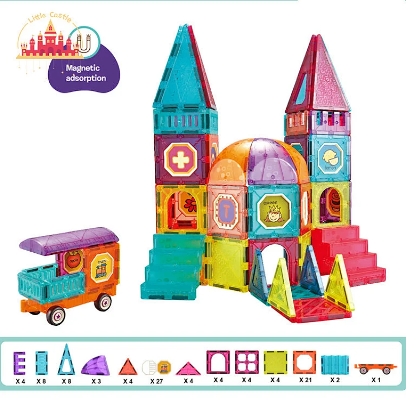 Track Toy Educational Games Assemble Magnetic Plastic Building Block Toy Set For Kids SL13E001
