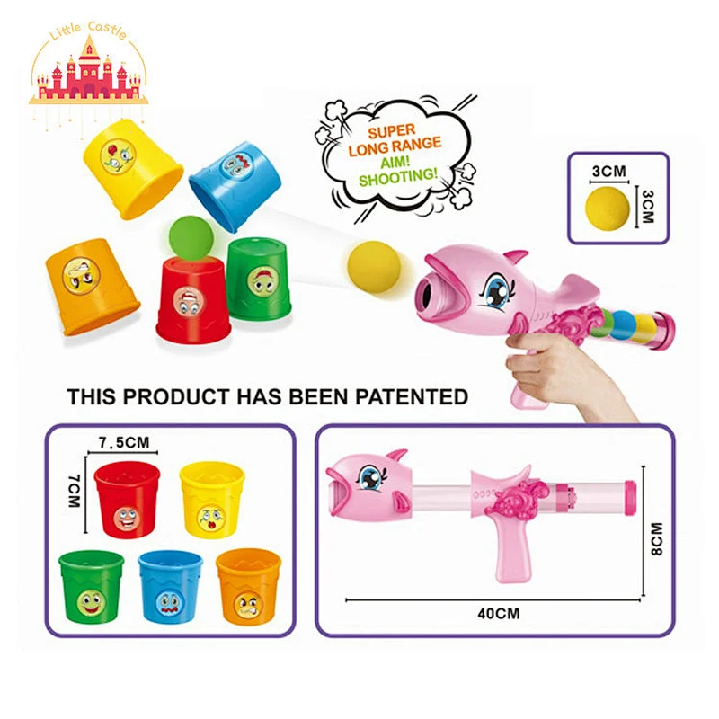 Soft Bullet Ball Gun Game Plastic Animal Shooting Gun Toy WIth Stacked cup For Kids SL01A014