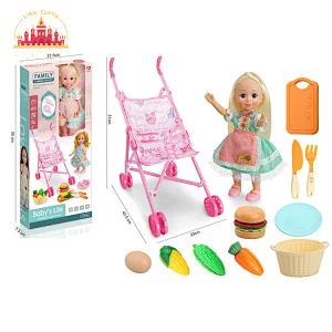 Hot sell pretend play fashion mini cute plastic doll with toaster set toy SL06D008
