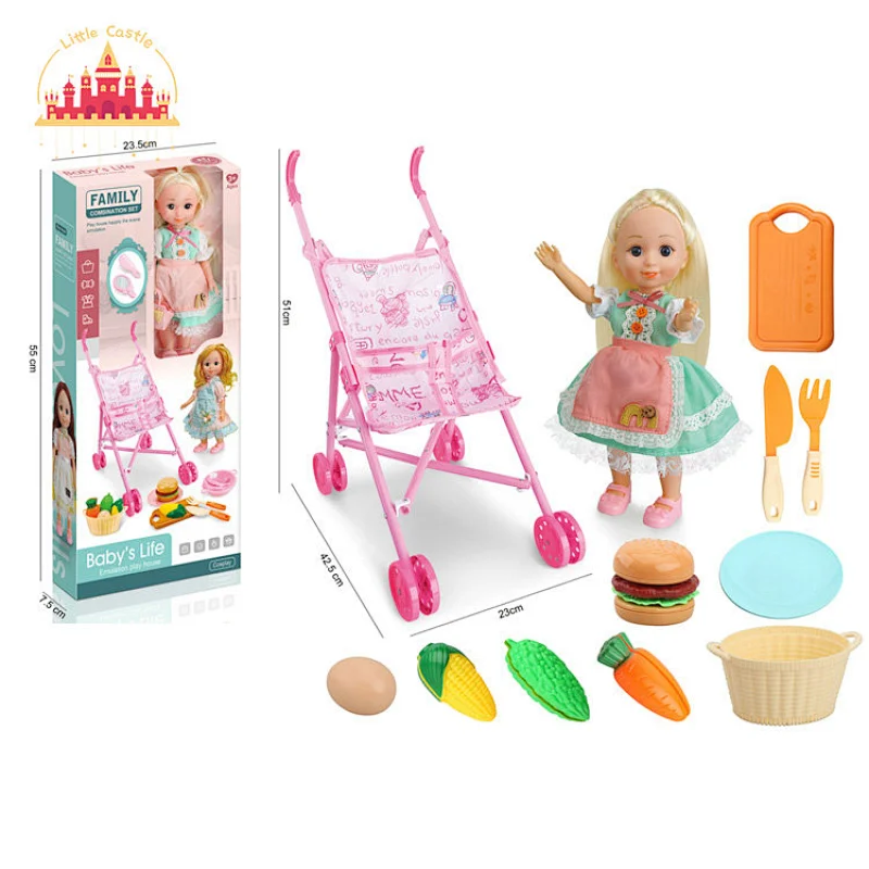 Hot sell pretend play fashion mini cute plastic doll with toaster set toy SL06D008