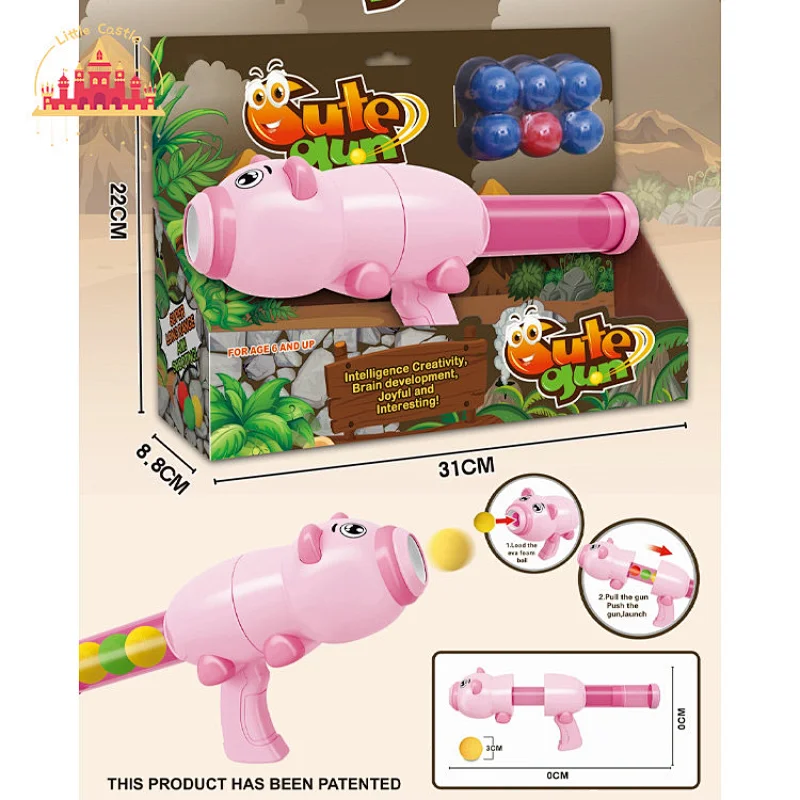 2022 Hot Selling Plastic 11 Pieces EVA Balls Animal Shooting Gun Toy For Kids SL01A029