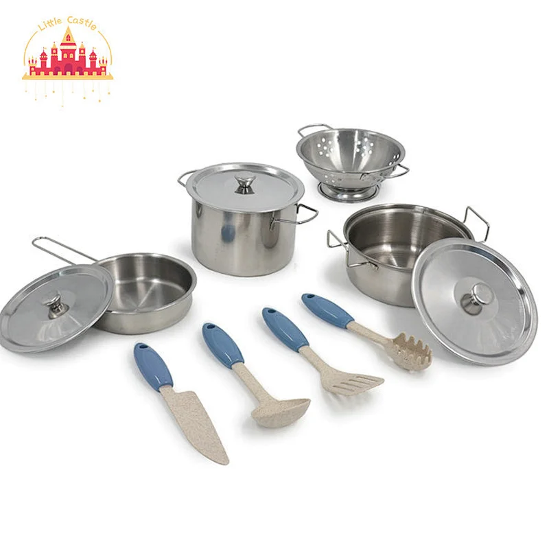 High Quality Pretend Play Cooking Game Stainless Steel Kitchenware Toy For Kids SL10D460