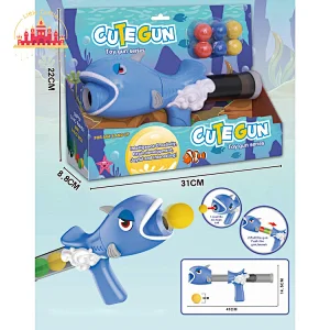 High Quality Kids Aerodynamic Gun Toy Animal Shooting Gun Toy With 6 Pieces EVA Balls SL01A022