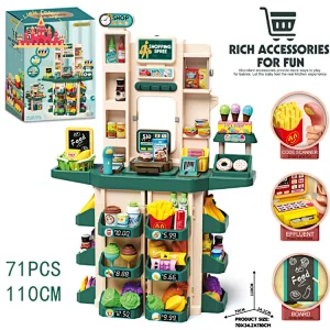88pcs More Fun Plastic Red Dining Table Toy with Light and Music for Children SL10D120