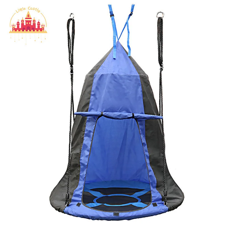 New Design Kids Oxford Cloth Swing Hanging Outdoor Round Swing With Tent M18A033