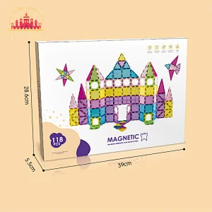 New Arrival 118 Pcs Castle Shape Plastic Multi Magnetic Building Block Toys For Kids SL13E007