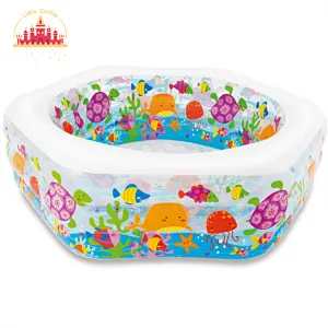 High Quality Outdoor Water Game Kids Marine Style Inflatable Hexagon Pool P21A016