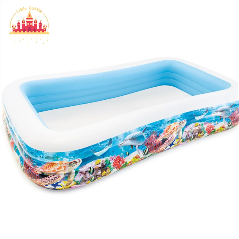 Premium Quality Blue Color Inflatable Rectangular Pool for Baby P21A012