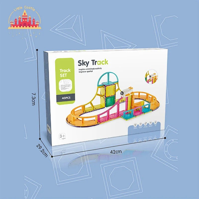 40 Pcs Kids Educational Assemble Toy Plastic Magnetic Track Building Block Toy SL13E012