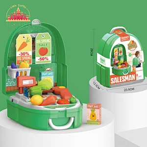 Plastic pretend play set simulation supermarket cash register case toy for kids SL10D048