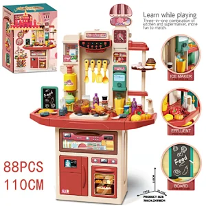 Good Sale Funny Plastic Supermarket Cashier Desk Toy with Shopping Cart SL10D116