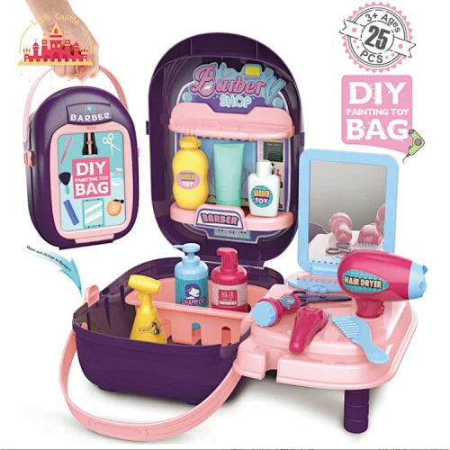 25pcs beautiful toy portable box plastic hairdressing box toy for girls SL10D076