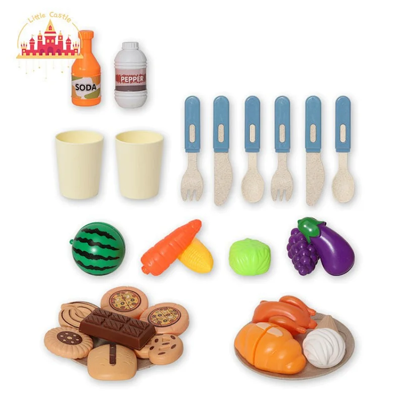Hot Sale Pretend Play Simulation Food And Tableware Toy Kitchen Set Toy For Kids SL10D442