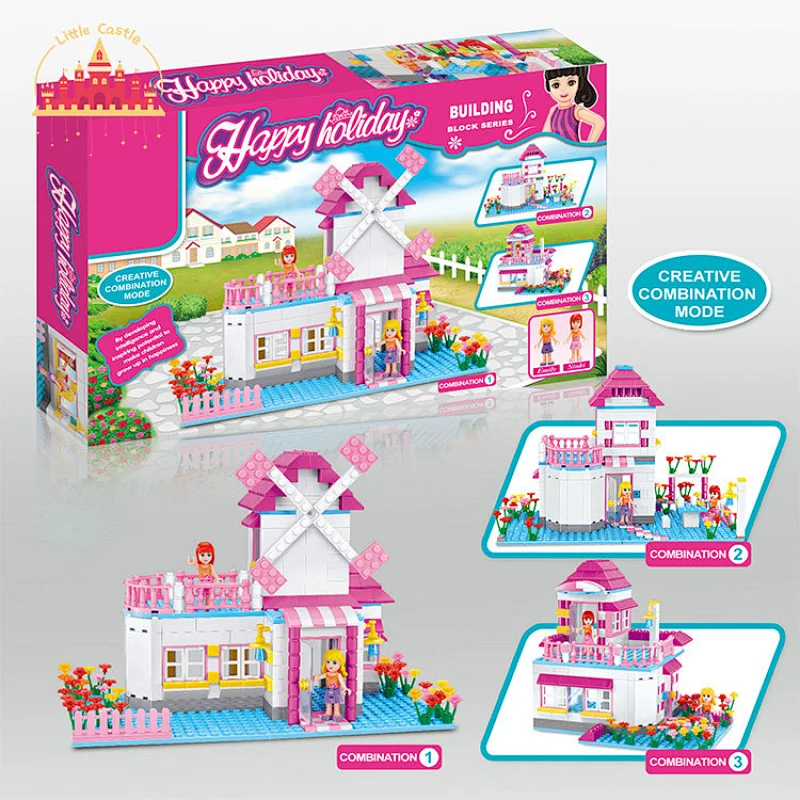 Hot Selling Pretend Play Plastic Deformable Villa Building Block Toy For Kids SL13A089