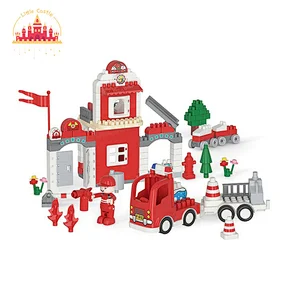 Diy Fire Station Construction Plastic Educational Building Block Toy For Kids SL13A034