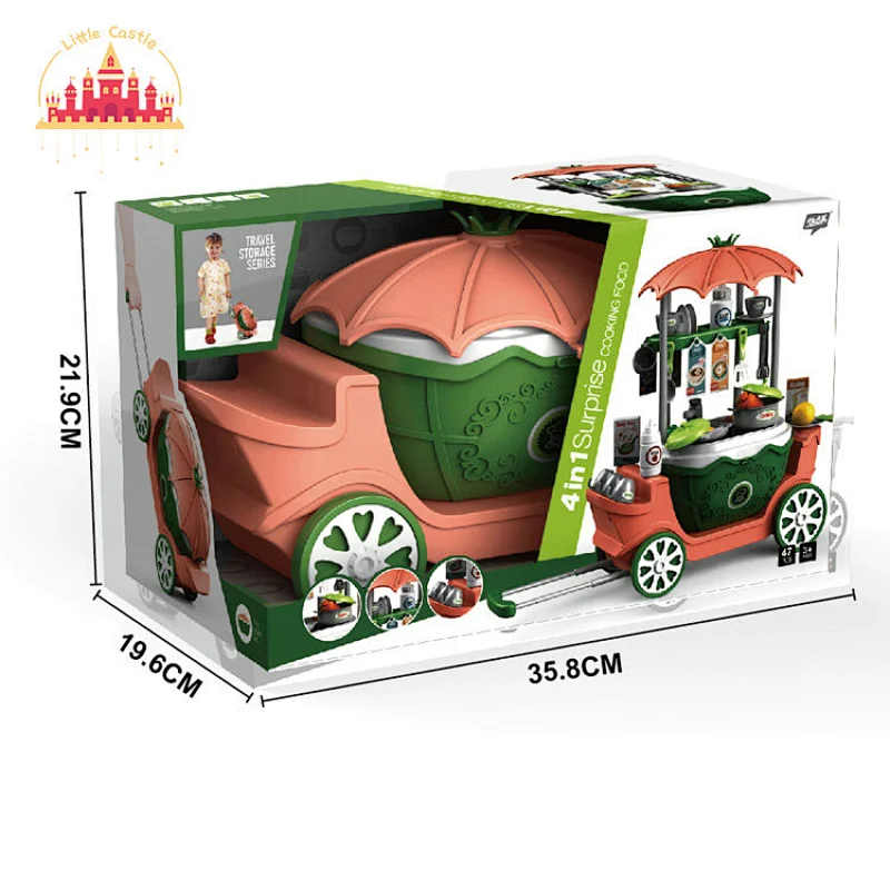 4 in 1 princess kitchen tableware cart toy pretend play toy plastic educational toy SL10G033