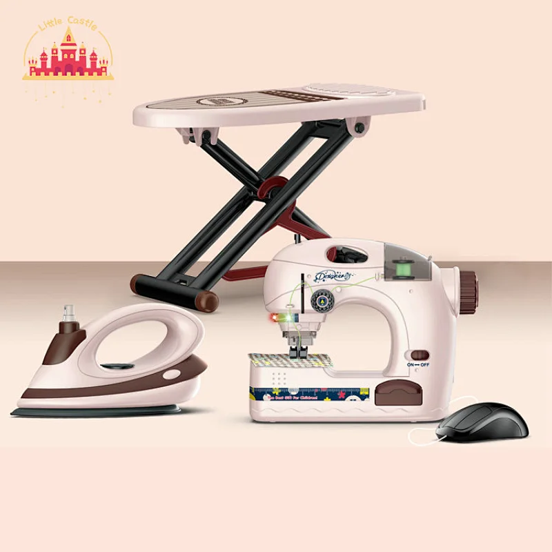 Simulation mini appliance toy plastic electric king bed board set toy with iron and basket SL10D248