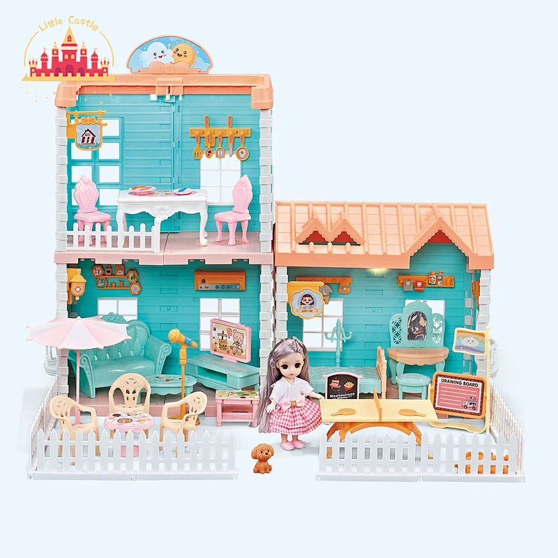 Hot Selling Kids Play House Toy Plastic Assembled Villa Scene Toy SL06A017