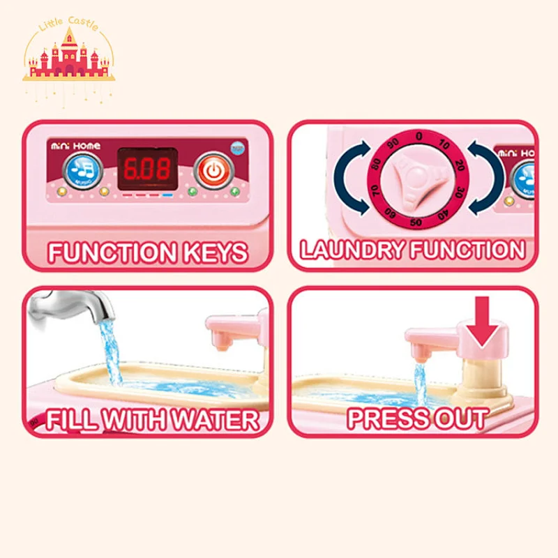 Electric pink mini washing machine toy play appliance toy for kids SL10D213