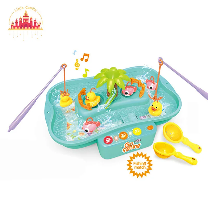 Summer electronic toy kids rotating fish and duck fishing suit with music and light SL01A003