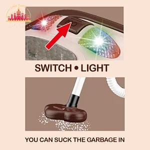 Indoor household pretend play plastic toy vacuum cleaner with light SL10D230