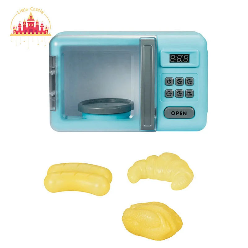 Kids DIY Toy House Appliances Electric Microwave Oven Toy with Food Discoloration Kitchen Set SL10D284