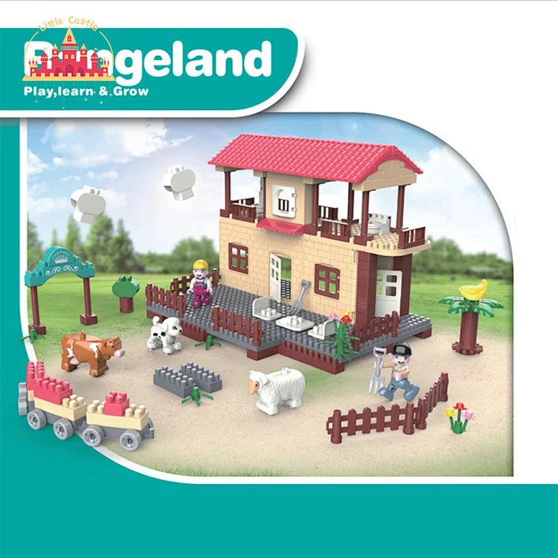 High Quality Diy Play Set Toys Mini Farm Plastic Building Blocks Toy For Kids SL13A020