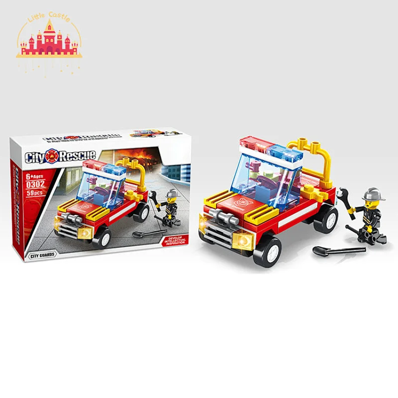 Wholesale Educational DIY Toy Plastic Fire Department Building Block Toy For Kids SL13A072