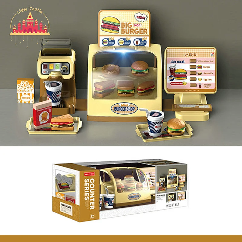 Premium Quality Plastic Pretend Play Hamburger Set Cashier Machine Toy for Kids SL10D340