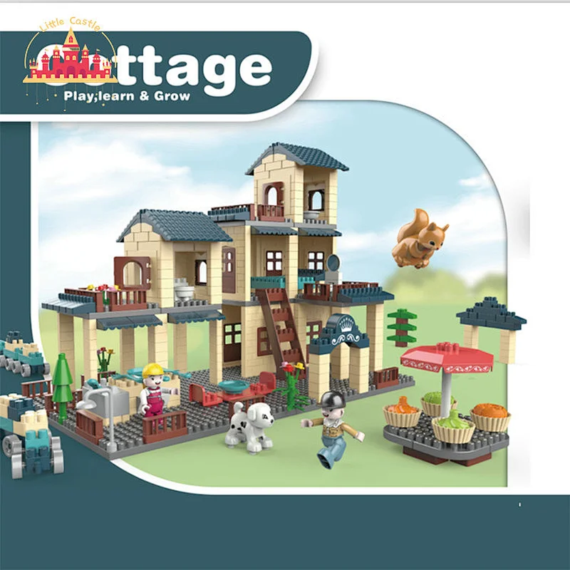 Hot Selling Diy Construction Villa 442Pcs Plastic Building Block Toy For Kids SL13A005