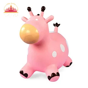 Hot Selling Plastic Inflatable Riding Giraffe Rubber Bouncing Animal Toy For Kids SL16D003A