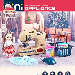 Popular Home Appliances Toy Plastic Sewing Machine Kids Toy Sewing Machine with Doll Suit SL10D218
