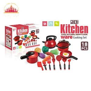 Most popular plastic kitchenware set rice cooker kettle pan set kitchen toy for children SL10D182