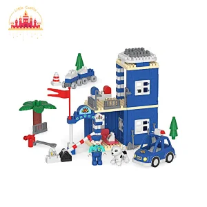 Mini Police Station Plastic Interlocking Diy Building Block Toy For Kids SL13A032