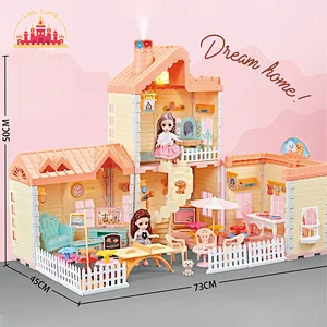 2022 New style plastic doll house modern dream home toy with lights SL06A032