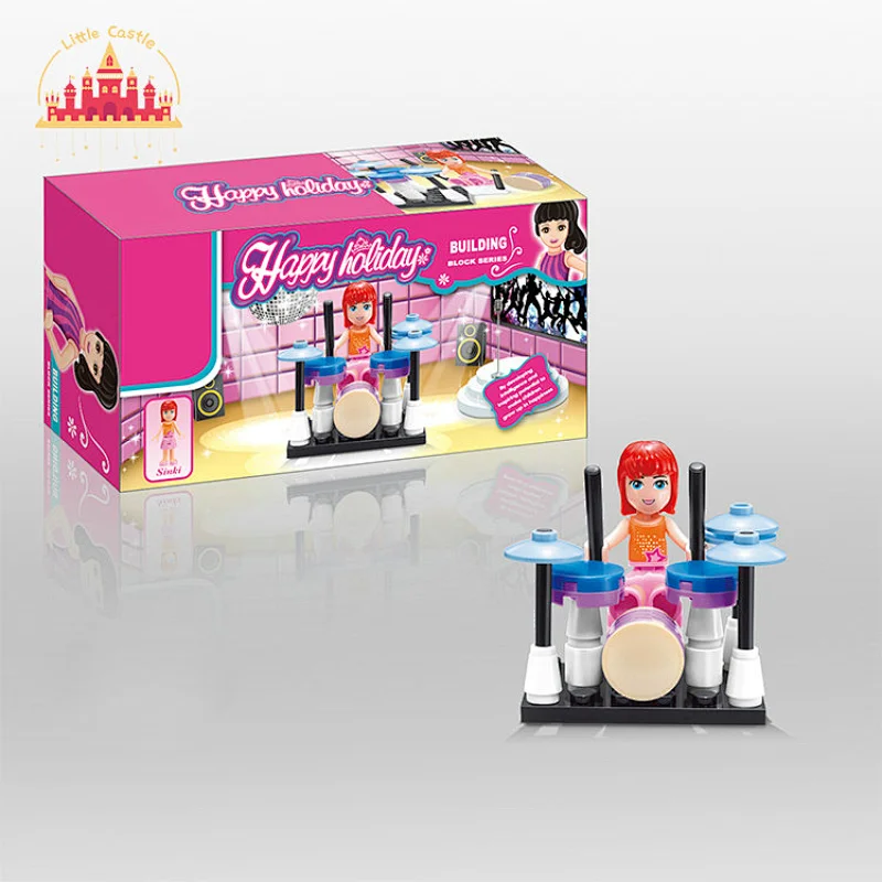 DIY Mini Model jazz drum Plastic Educational Building Block Toy For Kids SL13A081