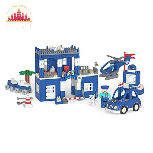 Mini Police Station Plastic Interlocking Diy Building Block Toy For Kids SL13A032
