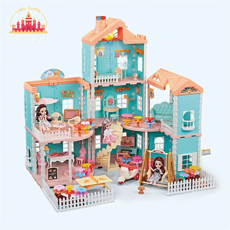 High Quality Doll Pretend Play Plastic Fashion Villa Set Toy For Kids SL06A019
