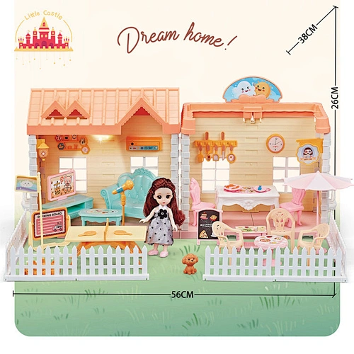 Hot sale play house toys diy toy plastic villa suit toy for girls SL06A033
