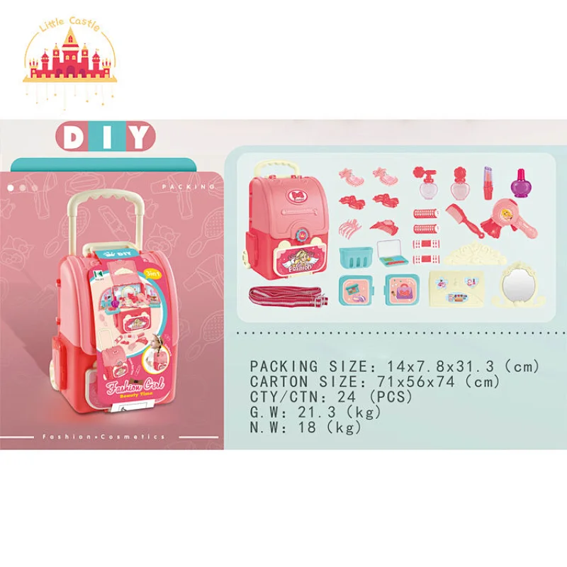 Fashion Pretend Play Toy Portable Dress Up Set Backpack For Kids SL10G094