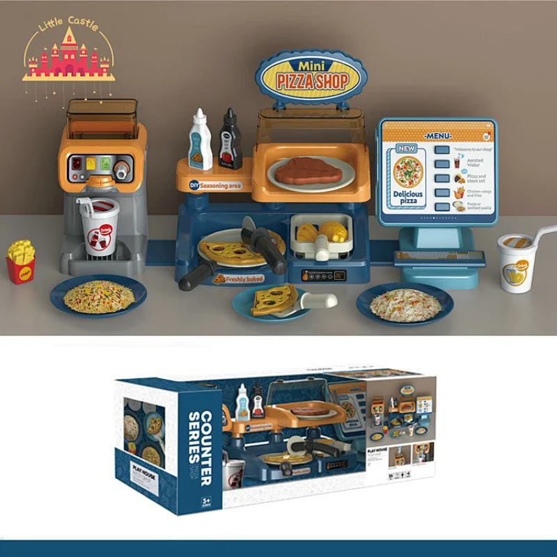 New design role play shopping toy plastic hamburger cashier toy for children SL10D339